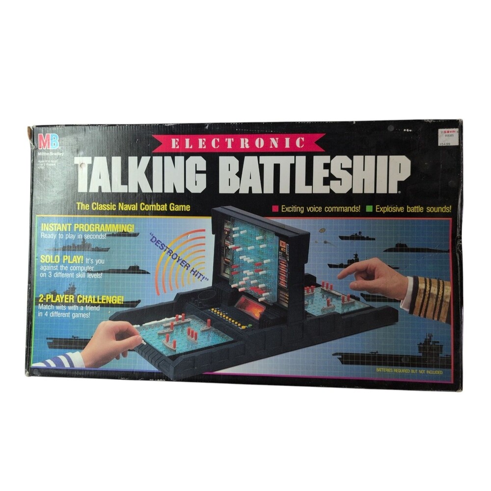 Vintage 1989 Milton Bradley Electronic Talking Battleship Complete Tested Works